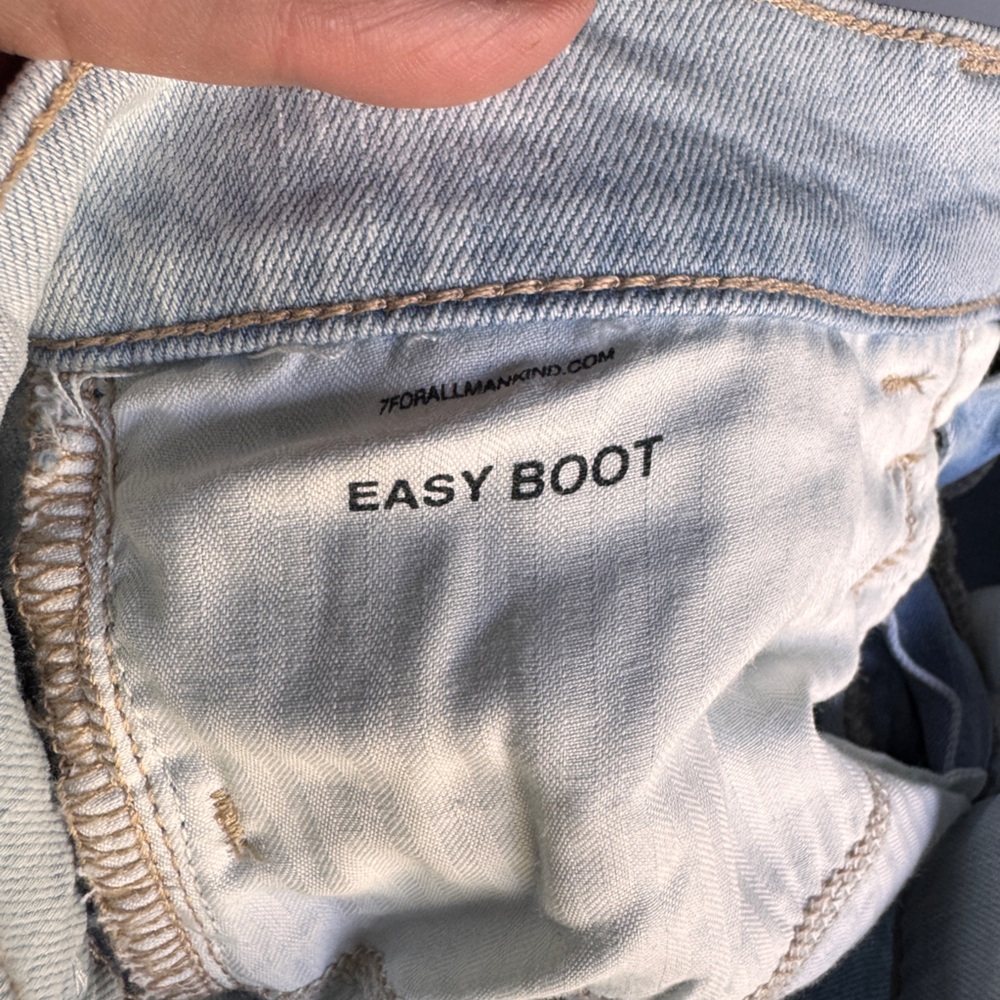 7 For All Mankind Blue Straight Jeans Faded Denim - Picture 6 of 7
